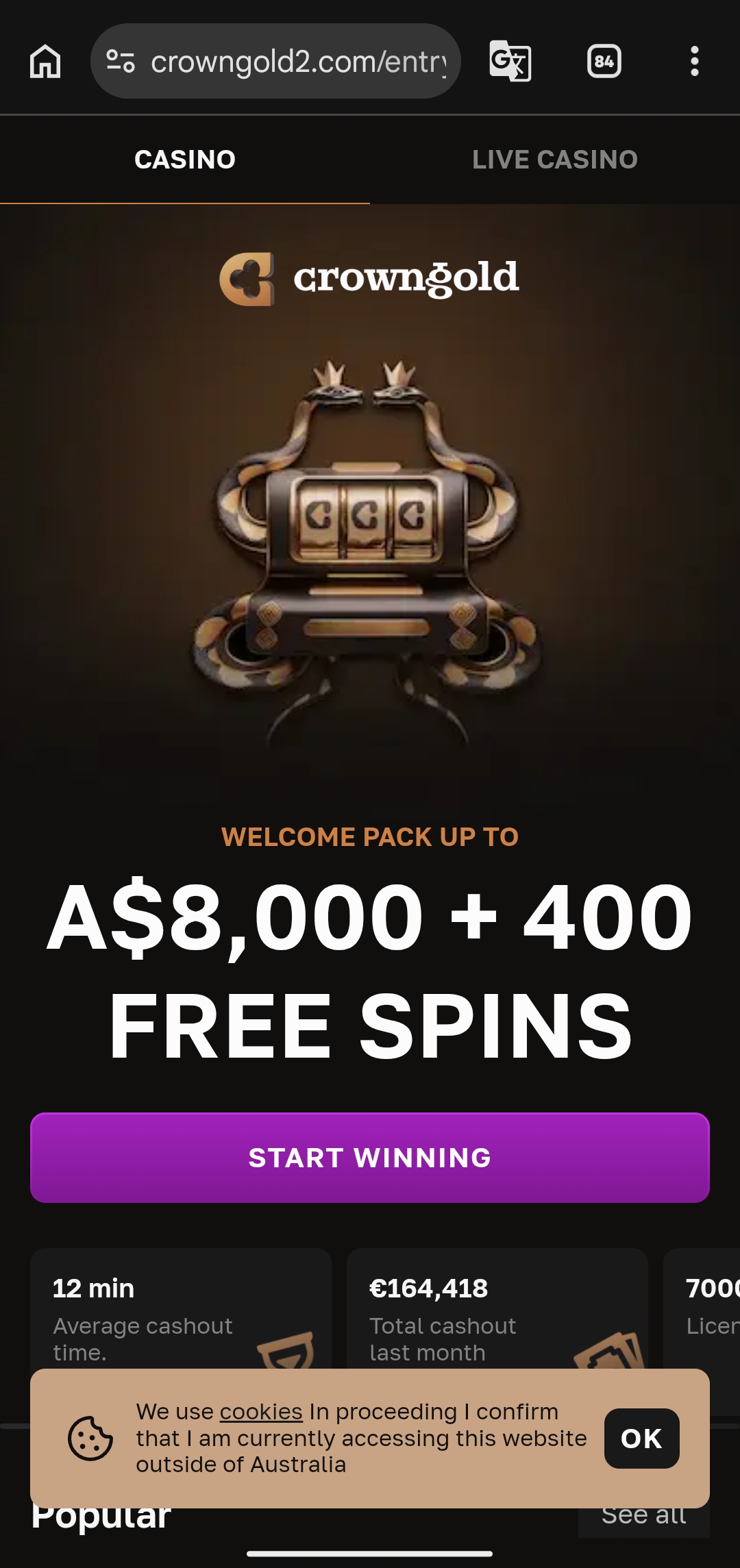 Crown Gold Mobile PWA