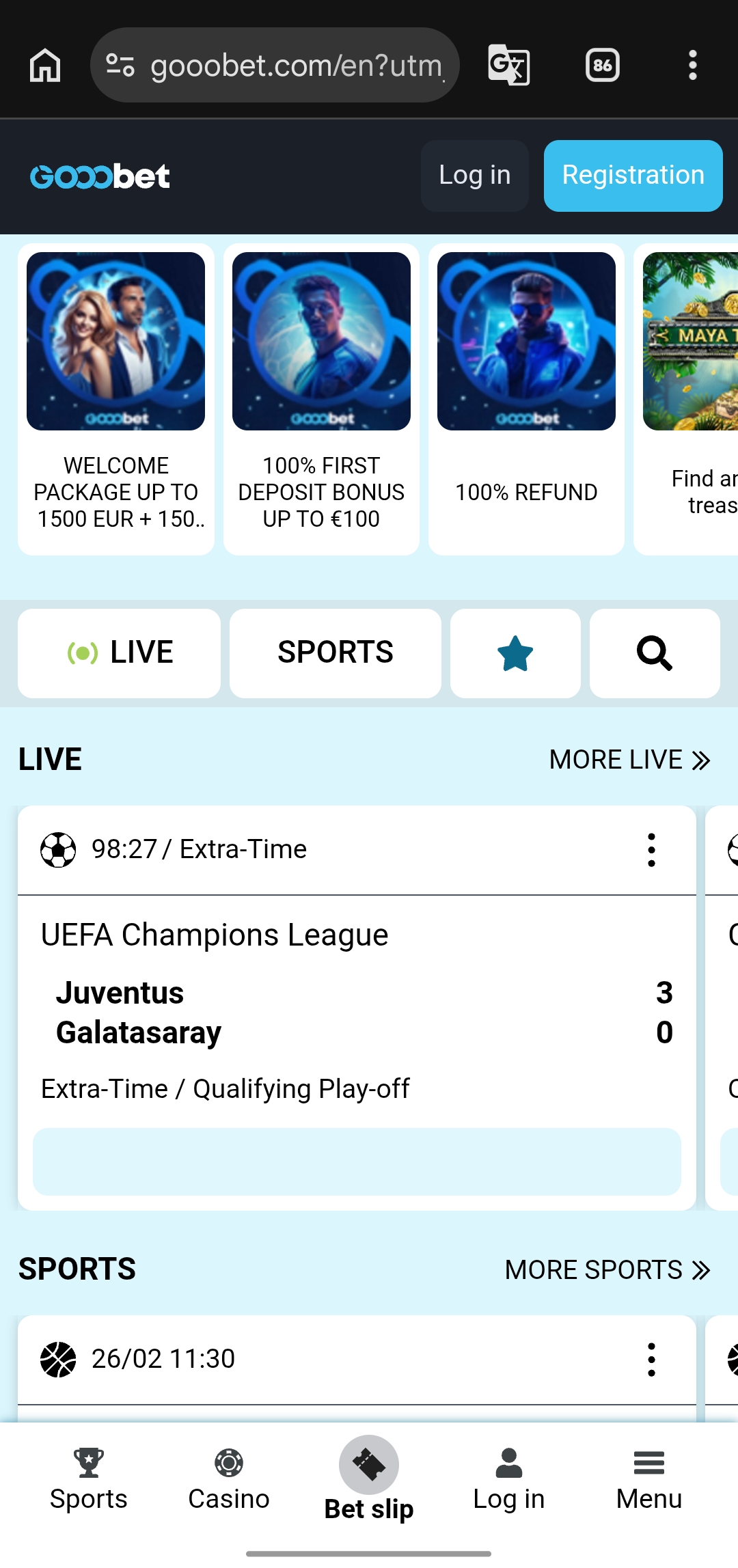 GooBet Mobile App UI